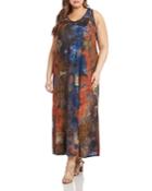 Karen Kane Plus Tie Dyed Maxi Dress