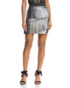 Parker Joss Metallic Ruffled Mini Skirt