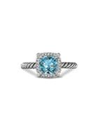 David Yurman Sterling Silver Petite Chatelaine Ring With Blue Topaz & Diamonds - 100% Exclusive