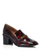 Tory Burch Berline Patent Leather Tortoise Print Mid Heel Loafers