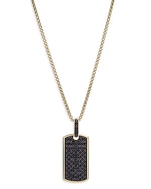 Bloomingdale's Men's Black Diamond Dog Tag Pendant Necklace In 14k Yellow Gold, 0.50 Ct. Tw. - 100% Exclusive