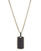 Bloomingdale's Men's Black Diamond Dog Tag Pendant Necklace In 14k Yellow Gold, 0.50 Ct. Tw. - 100% Exclusive