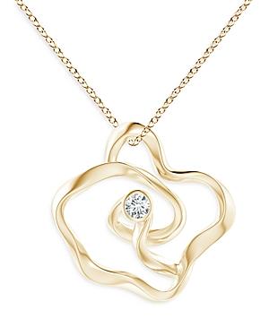 Natori 14k Yellow Gold Sakura Diamond Pendant Necklace, 17