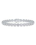 De Beers Forevermark Center Of My Universe Diamond Floral Halo Line Bracelet In Platinum, 6.70 Ct. T.w.
