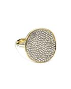 Ippolita 18k Yellow Gold Stardust Diamond Pave Large Disc Statement Ring