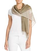 Eileen Fisher Embroidered Ombre Wool Scarf
