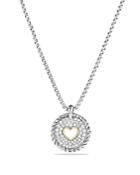 David Yurman Cable Collectibles Heart Charm Necklace With Diamonds With 18k Gold