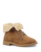 Ugg Quincy Leather And Sheepskin Lace Up Booties