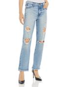 Frame Le High Straight Leg Jeans In Beldon Rips