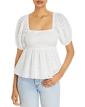 Aqua Babydoll Eyelet Top - 100% Exclusive