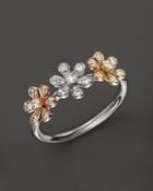 Diamond Flower Ring In 14k Yellow, White, And Rose Gold, .30 Ct. Tw - 100% Exclusive
