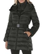T Tahari Claire Faux Fur Collar Hooded Puffer Coat