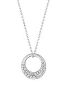 Carelle Diamond Pave Interlinks Pendant Necklace In White Gold, 16