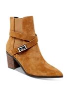 Charles David Women's Elude Cross Strap Suede Point Toe Booties