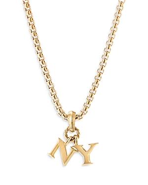 David Yurman 18k Yellow Gold Ny Pendant