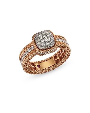 Roberto Coin 18k Rose Gold Roman Barocco Diamond Pave Statement Ring