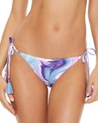 Becca By Rebecca Virtue Blue Agate Reversible Side Tie Bikini Bottom