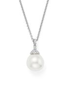 Tara Pearls 18k White Gold Cultured South Sea Pearl & Diamond Capped Pendant Necklace, 20