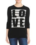 C By Bloomingdale's Love Stripe Cashmere Sweater