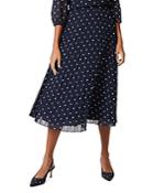 Hobbs London Losie Polka Dot Pleated Midi Skirt