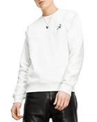 The Kooples Cotton Floral Embroidered Crewneck Sweatshirt