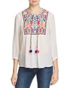 Cupio Embroidered Peasant Blouse