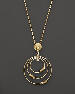 Lagos 18k Gold And Diamond Circle Pendant Necklace, 16