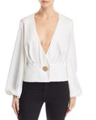 Finders Keepers Pompeii Front-button Peplum Blouse