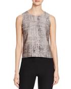 Eileen Fisher Crosshatch Print Silk Shell