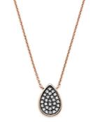 Bloomingdale's Brown Diamond Teardrop Pendant Necklace In 14k Rose Gold, 0.11 Ct. T.w. - 100% Exclusive