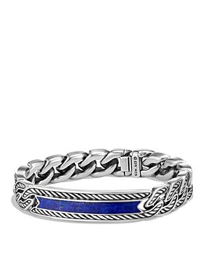 David Yurman Maritime Curb Link Id Bracelet With Lapis Lazuli