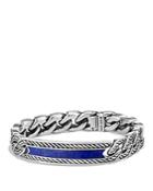 David Yurman Maritime Curb Link Id Bracelet With Lapis Lazuli
