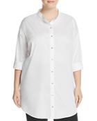 Eileen Fisher Plus Mandarin Collar Button-down Shirt