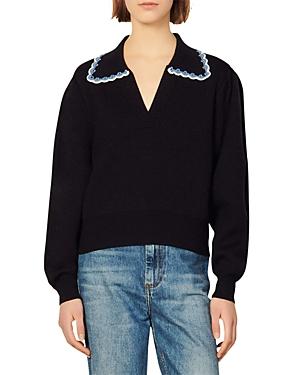 Sandro Adondance Contrast Trim Sweater