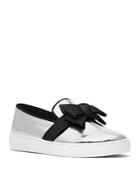 Michael Kors Collection Val Crackled Metallic Slip-on Sneakers