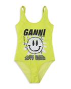 Ganni Graphic Logo One Piece Swimsuit