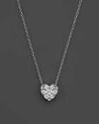 Diamond Heart Pendant Necklace In 14k White Gold, .50 Ct. T.w.