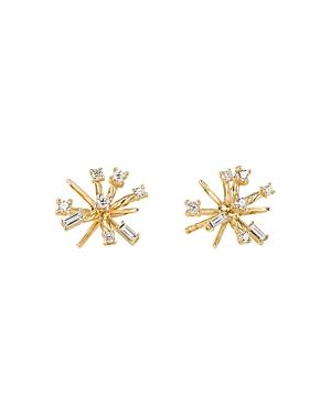 David Yurman 18k Yellow Gold Petite Supernova Diamond Stud Earrings