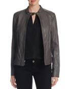 Cole Haan Wing Collar Goat Leather Jacket
