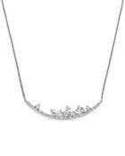 Kc Designs 14k White Gold Diamond Mosaic Curved Bar Necklace, 16