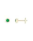 Natori 14k Yellow Gold Indochine Emerald Stud Earrings