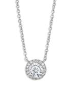 Lightbox Jewelry Halo 10k White Gold Lab-grown Diamond Pendant Necklace, 16