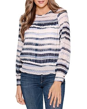 Belldini Striped Clip Dot Blouse