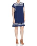 Lucky Brand Plus Embroidered Short Sleeve Dress
