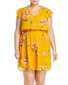 Daniel Rainn Plus Floral Print Flutter-sleeve Dress