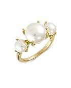 Bloomingdale's Freshwater Button Pearl Trio Ring In 14k Yellow Gold - 100% Exclusive