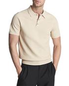 Reiss Alan Cotton Stretch Textured Regular Fit Polo Shirt