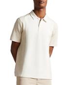 Ted Baker Intelec Cotton Blend Textured Pieced Color Blocked Polo Shirt