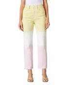 Grlfrnd Mica Color Blocked Straight Jeans In Pink Crush
