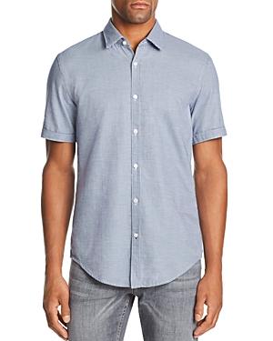 Boss Ronn Short-sleeve Micro-grid-print Slim Fit Shirt